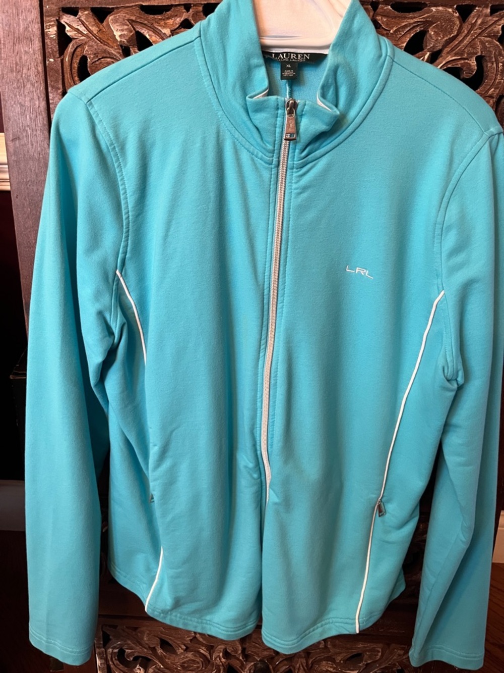 Lauren Ralph Lauren Turquoise Zip-Front Active Jacket